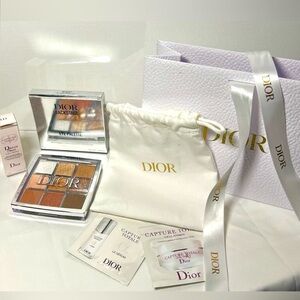 Dior bundle backstage Pigmented eyeshadows palette+drawstring pouch+ skin care